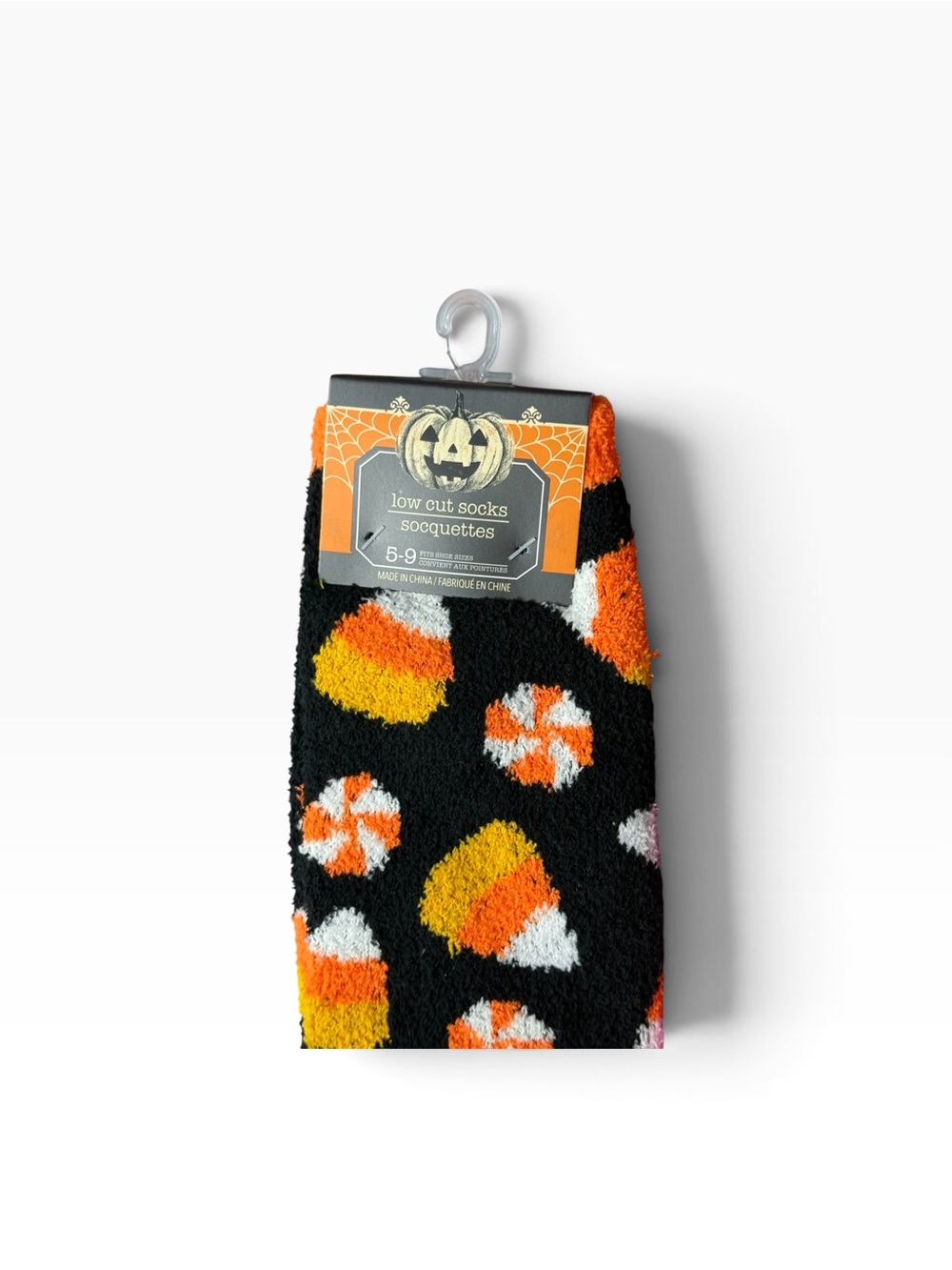 Shea Infused Penguin Candy Cain Socks Halloween Candy Corn 2 Pair NWT - Picture 5 of 11